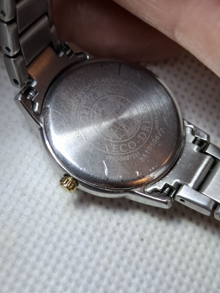 Damski zegarek Citizen Eco-drive bi color niebieska tarcza