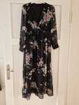 Terranova sukienka maxi S 36 kwiaty floral kopertowa odcinana