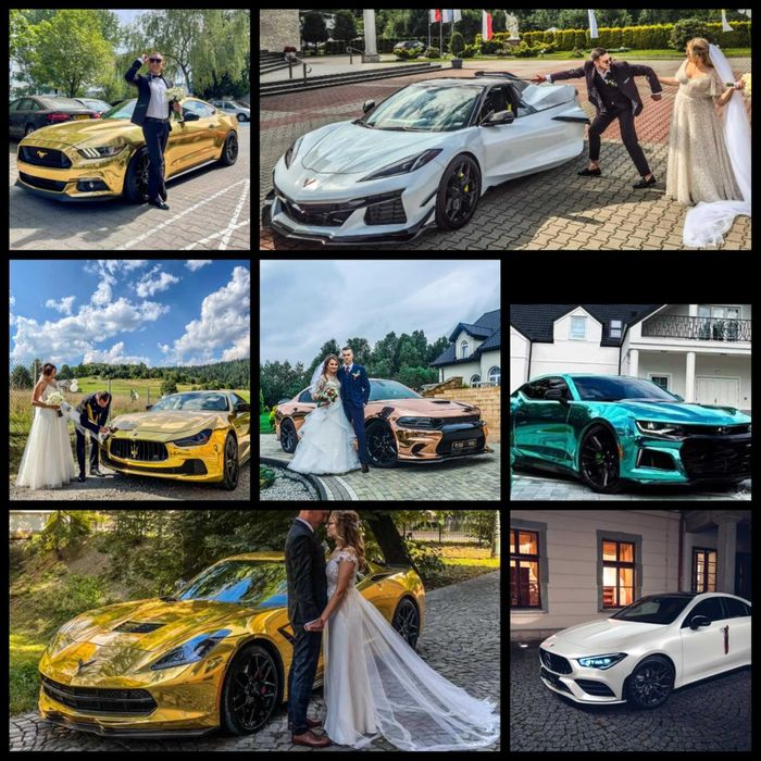 Wynajem Samochód do ślubu Corvette Mustang Audi Maserati