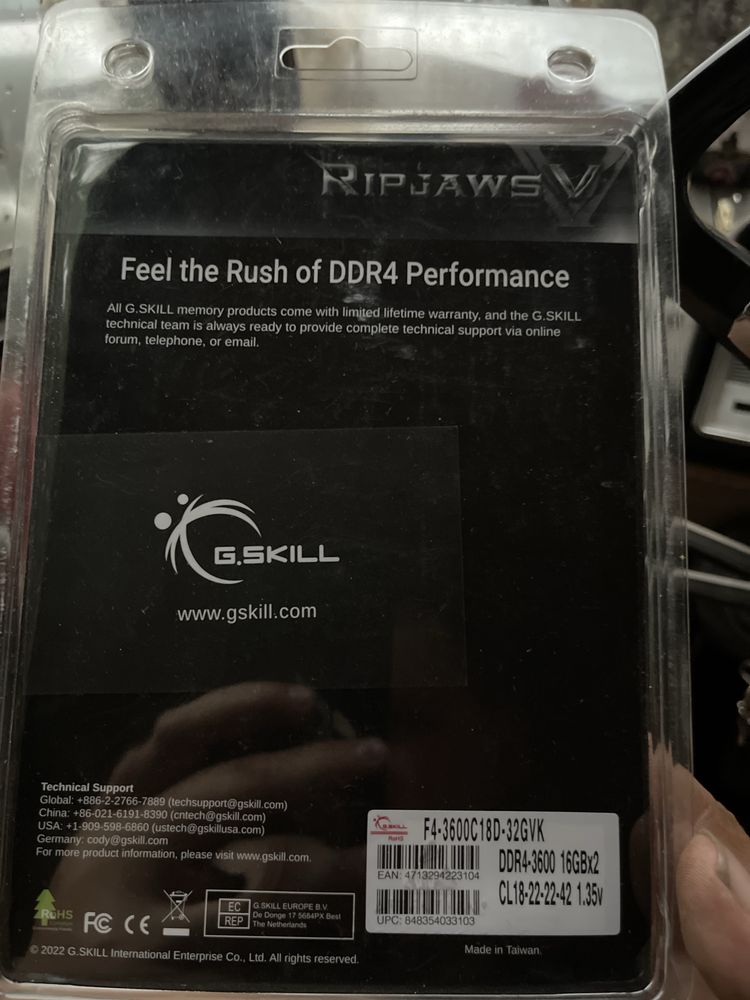 ОЗУ DDR 4 3600 16GBx2 32GB G.Skill Ripjaws V Intel XPM2.0