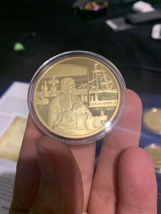 Moneta kolekcjonerska z serii „Polska światu”. Ignacy Łukasiewicz