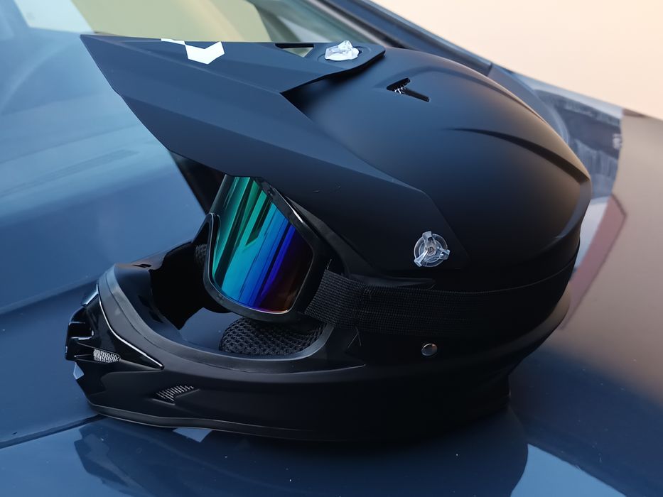 Kask na Cross Quad Rower Hulajnogę+ gogle