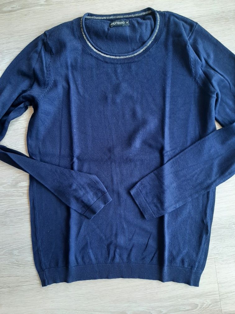 Camisola azul com debrum prateado M