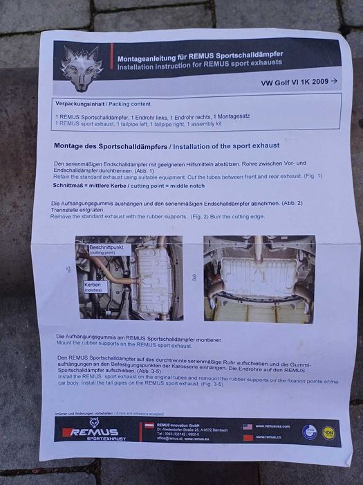 * Kompletny Układ Wydechowy VW Golf VI GTi 2.0 TFSI Katalizator Karbon