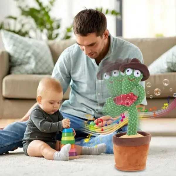 Танцующий кактус поющий с коричневой шляпой Dancing Cactus, есть опт