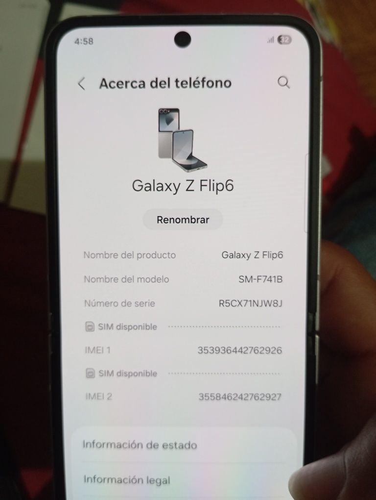Galaxy Z flip 6 como nuevo