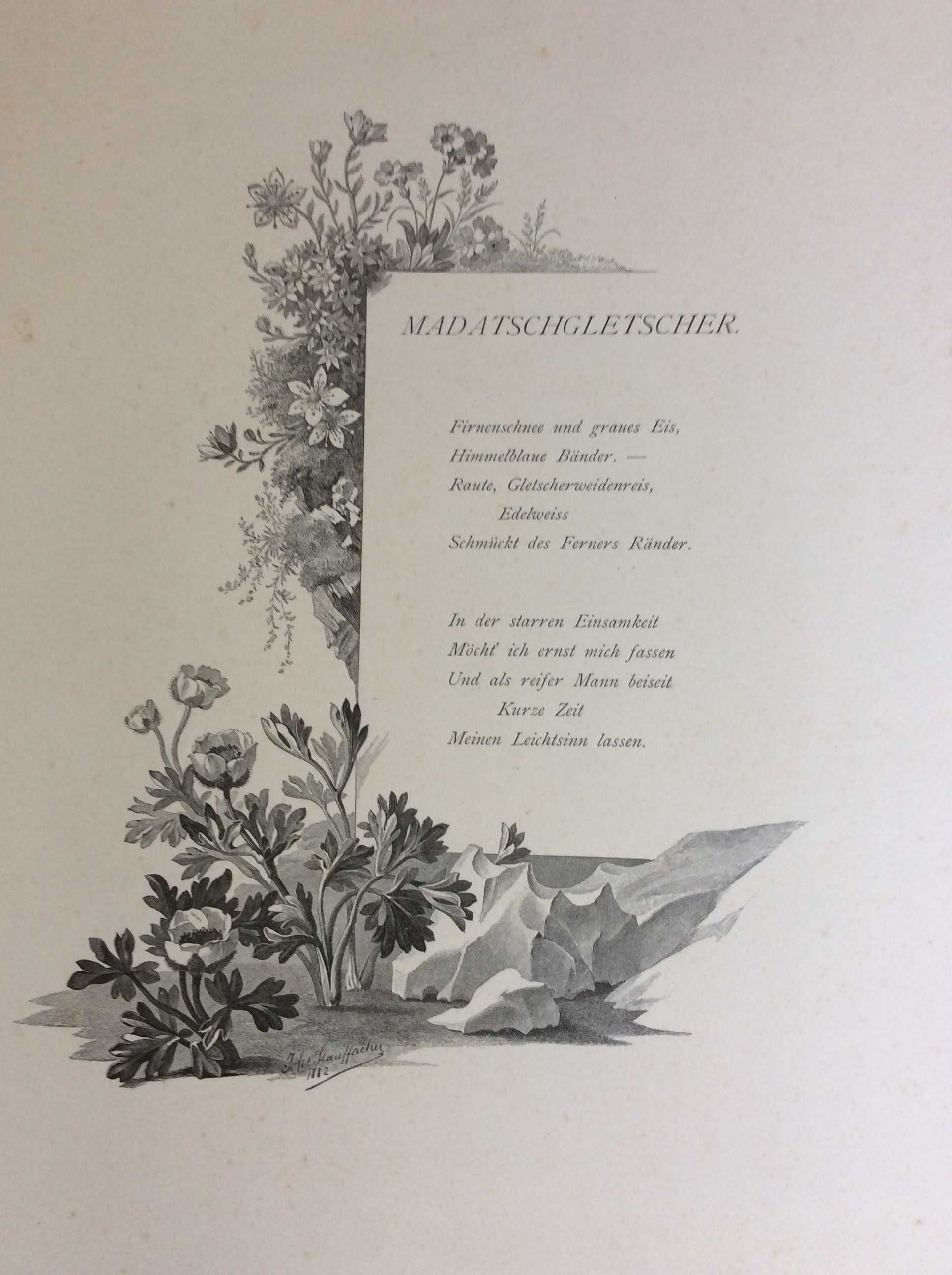 Poesia e botânica, dedicado aos Alpes. Ano 1882. Raro. Lote 6
