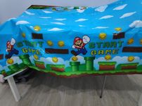 Toalha mesa tema super Mario