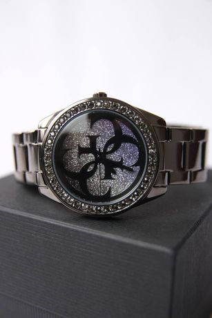 GUESS оригинал. Новые женские часы серебро чёрные камни лого