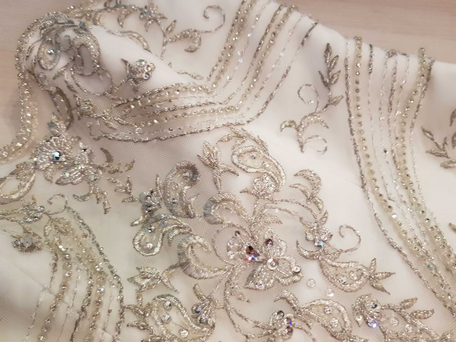 S M strój sukienka do ślubu ślubna królewna księżniczka nr 2487