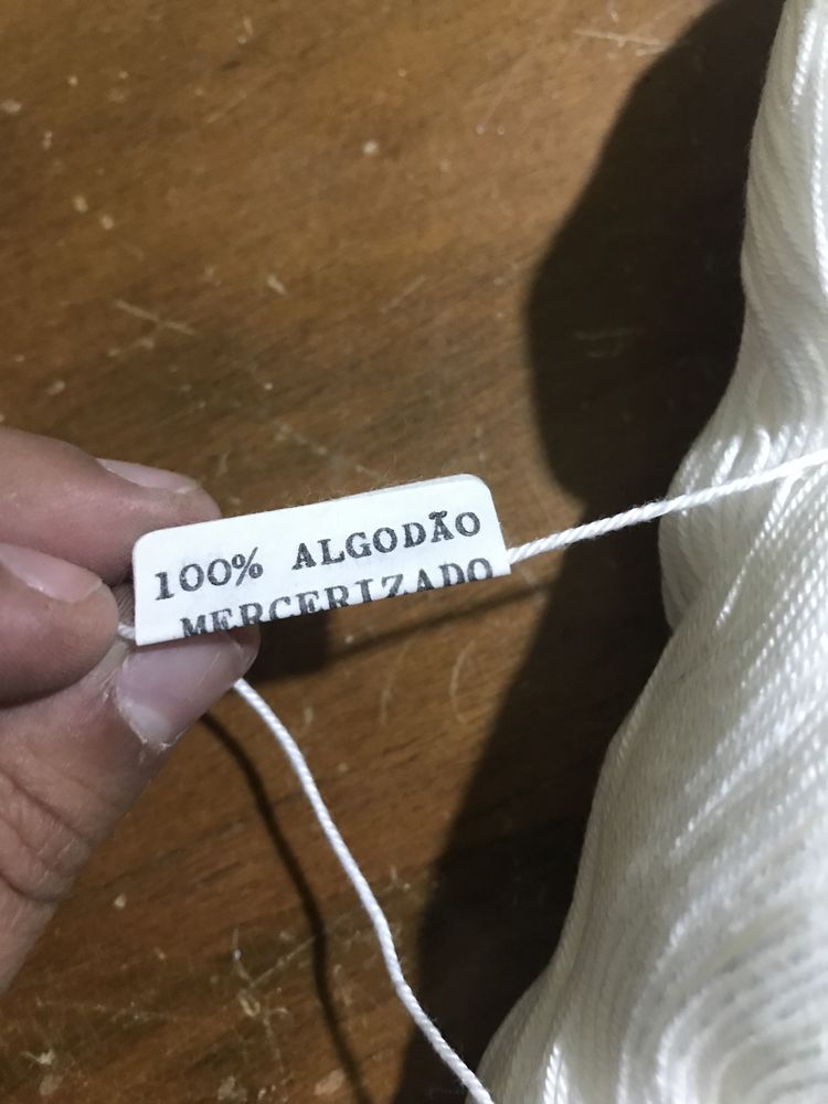 Meadas de 100% algodão mercerizado, brancas