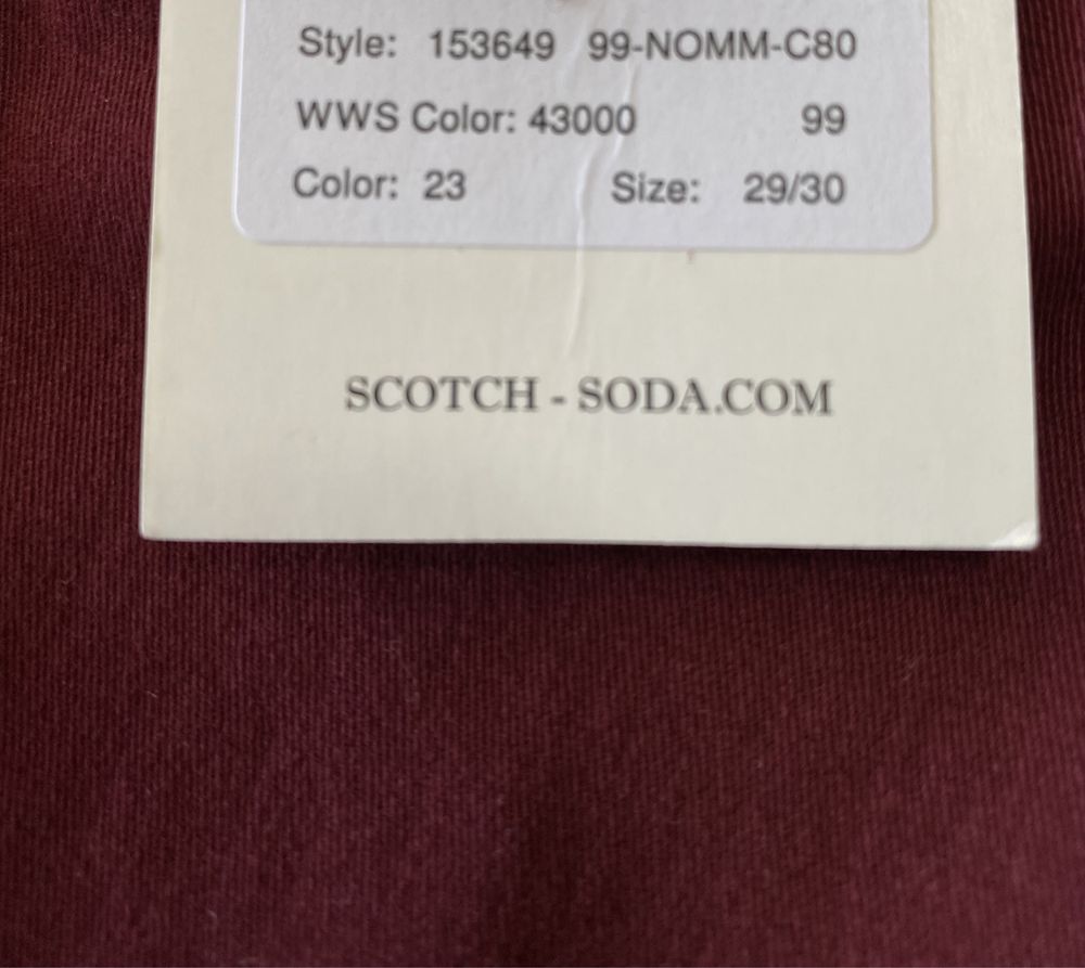 Spodnie Materiałowe Scotch & Soda Stuart Chino 29/30 Nowe