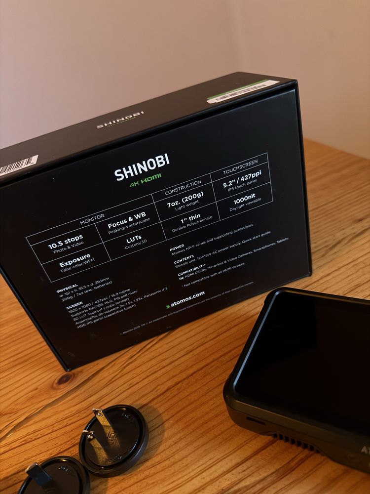 Atomos Shinobi Monitor 5" 4k HDMI HDR