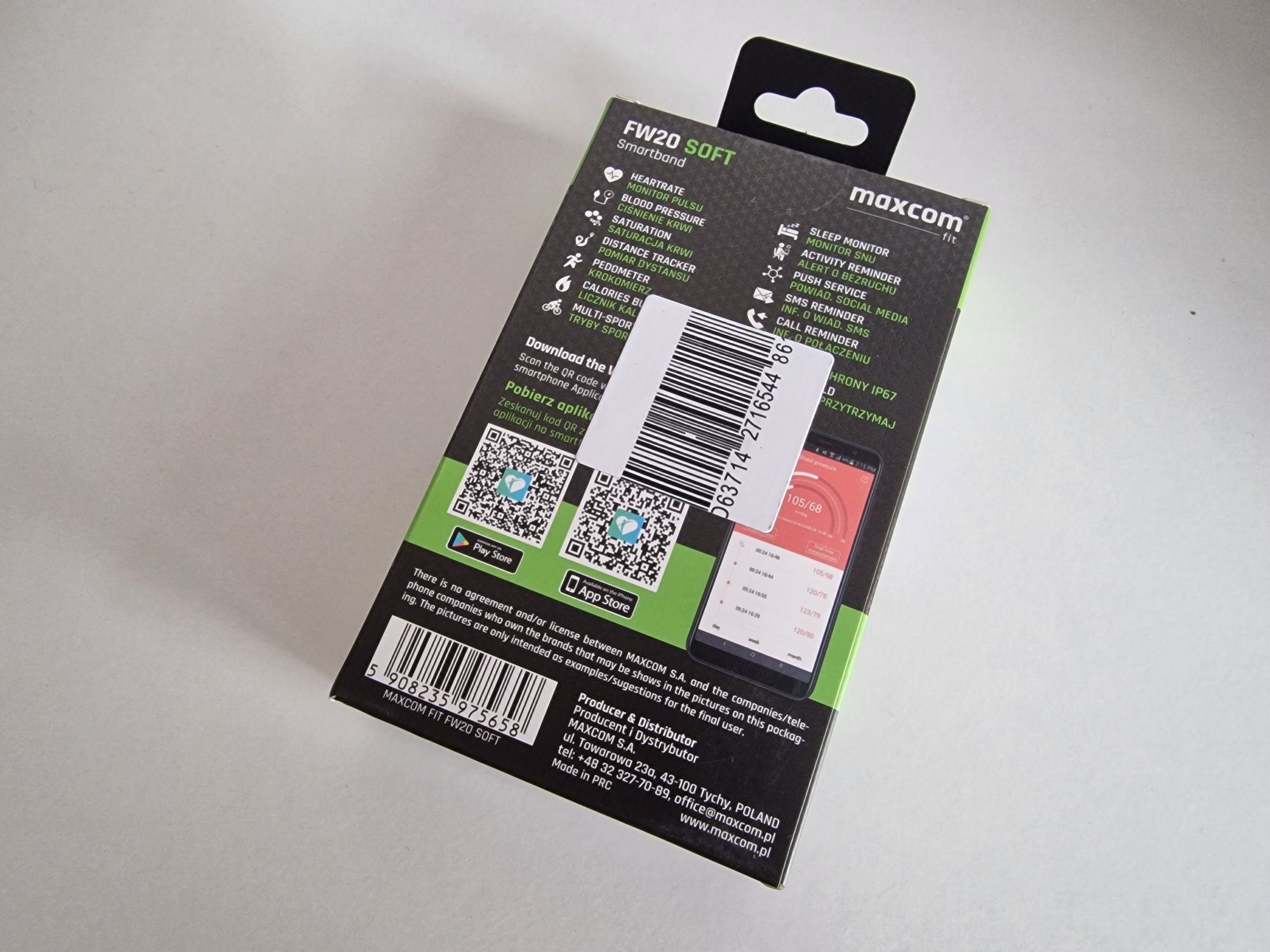 Nowy Smartband opaska Maxcom F20 Soft czarny