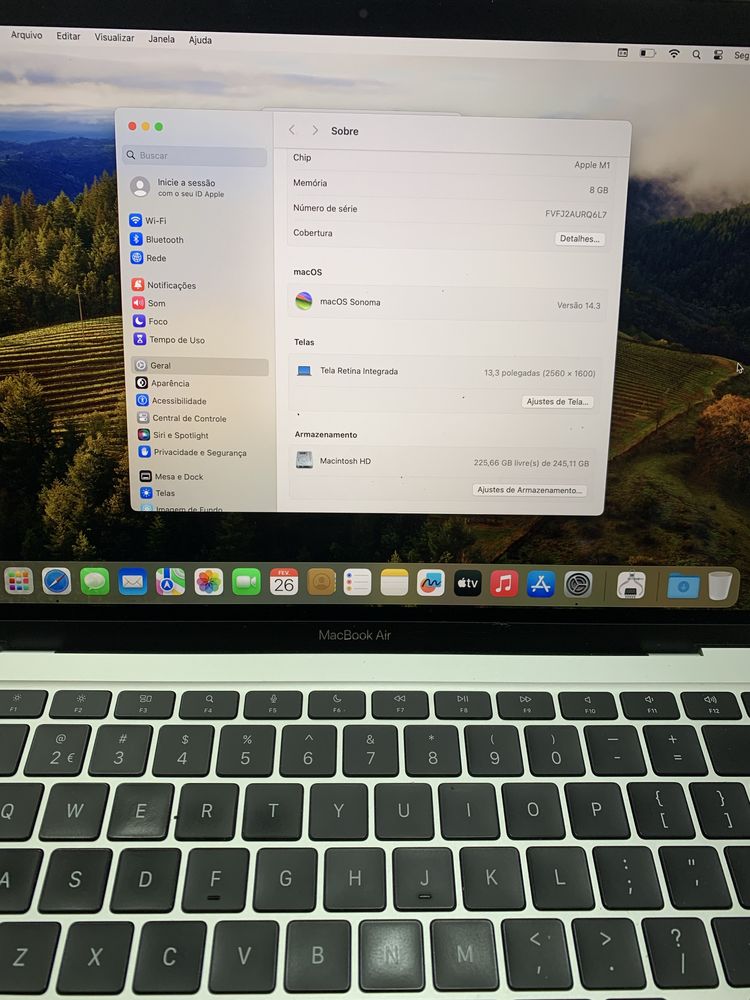 Macbook Air M1 2020 8GB RAM 256GB SSD Garantia 1 Ano