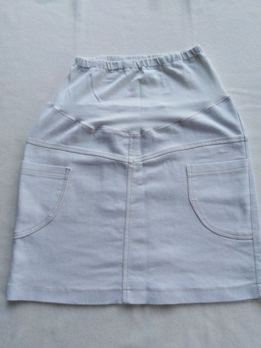 Spódnica ciążowa jeans biała S JAK NOWA