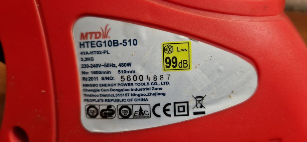 Nożyce do żywopłotu MTD HTEG10B-510