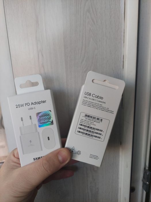 СЗУ Быстрая Зарядка Samsung 25W Белый с кабелем 5Ампер