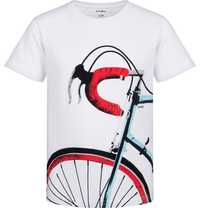 T-shirt Koszulka chłopięca dziecięca 146 Rowerowa Biała  Bawełna Endo