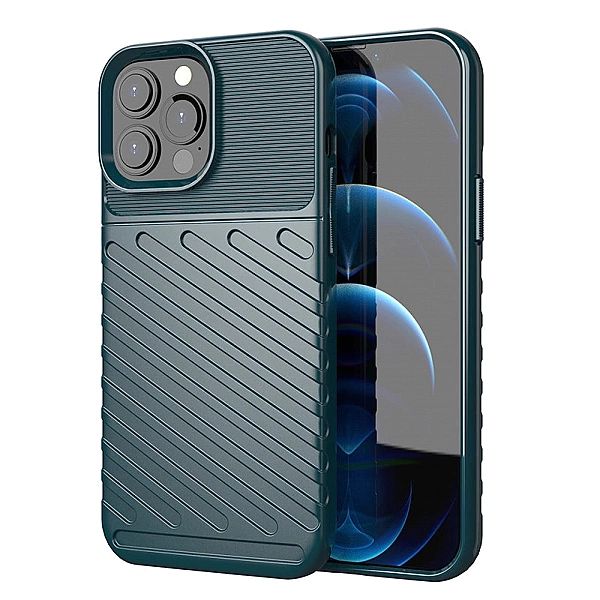 Thunder Case elastyczne pancerne etui pokrowiec iPhone 13 Pro Max ziel