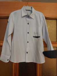 Рубашка / сорочка белая, 122 - 128, длинный / короткий рукав