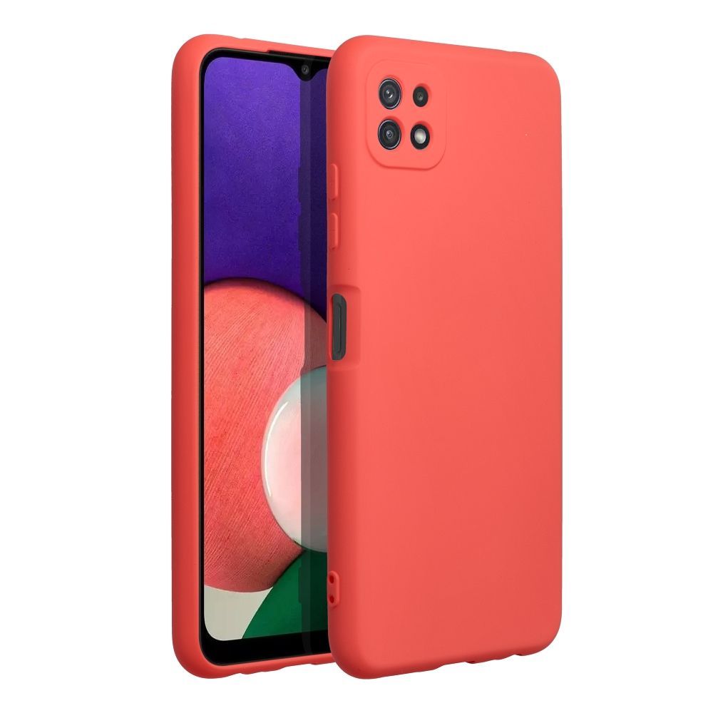 Etui Case Plecki Silicone Samsung Galaxy A22 5G Brzoskwiniowy + Szkło