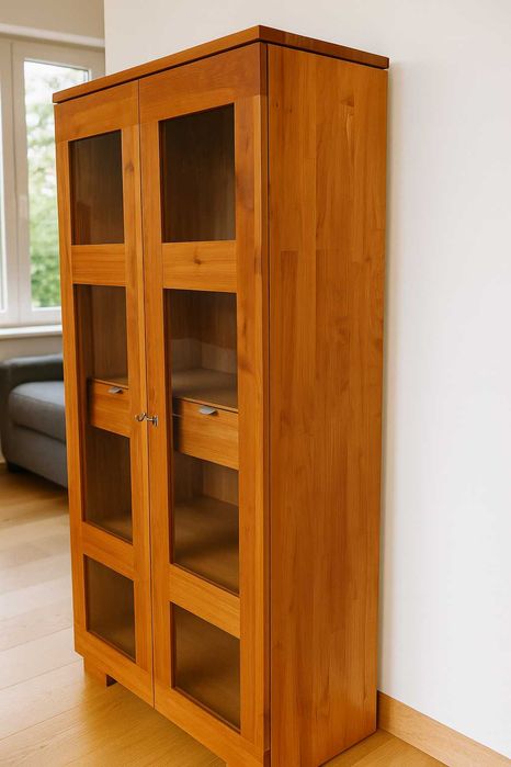 Witryna, kredens, biblioteczka, regał. Drewno teakowe. Import