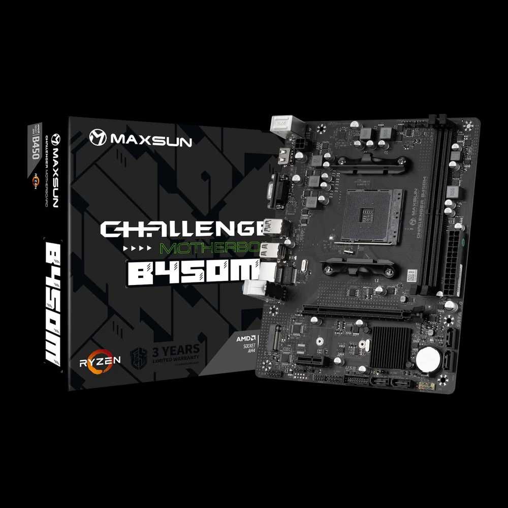 Материнська плата AM4 (B450) Maxsun Challenger B450M, B450, 2xDDR4