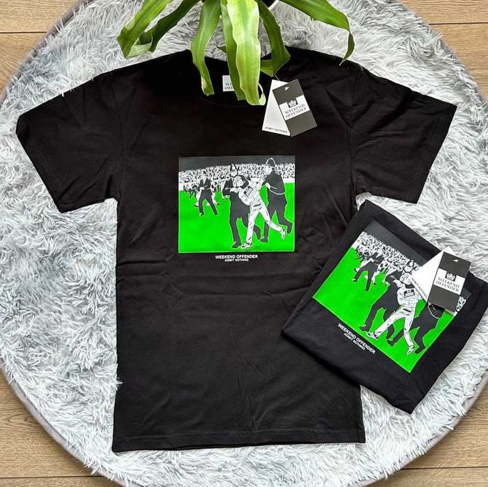 Weekend Offender • Новая футболка British Casual • Черная / Белая • WK