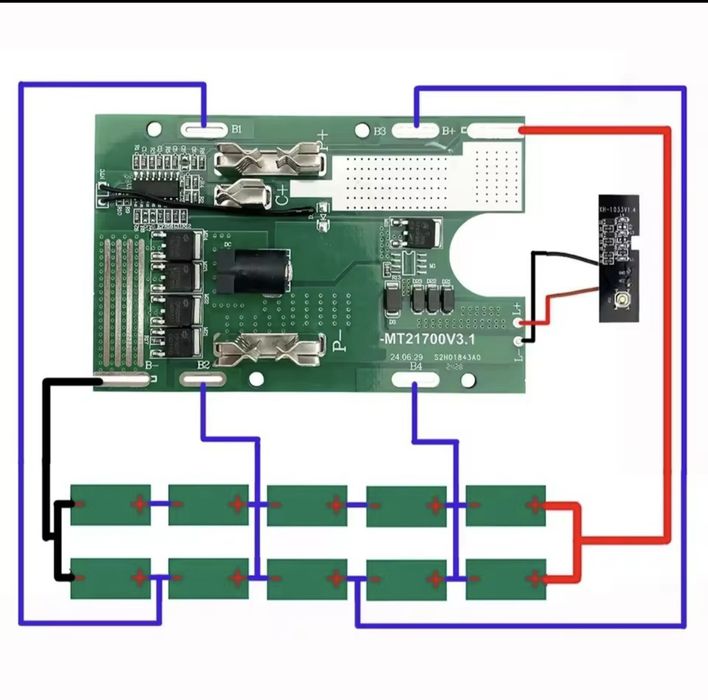 Корпус аккумулятора Makita 18 - 21В на 10 елементів 21700