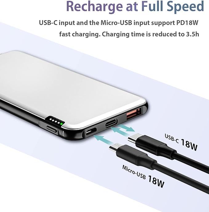 tntor przenośna ładowarka 10000 mah usb-c