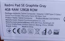 Tablet XIAOMI Redmi SE (11'' - 4 GB - 128 GB - Cinzento)