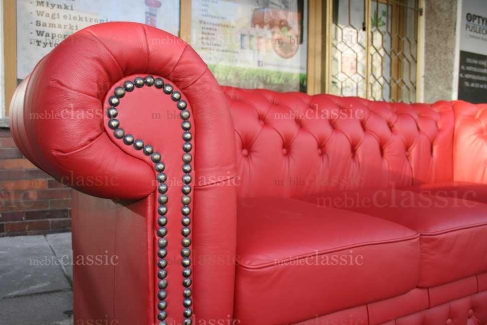 Kanapa Classic Chesterfield 2-osobowa - 100% skóra naturalna