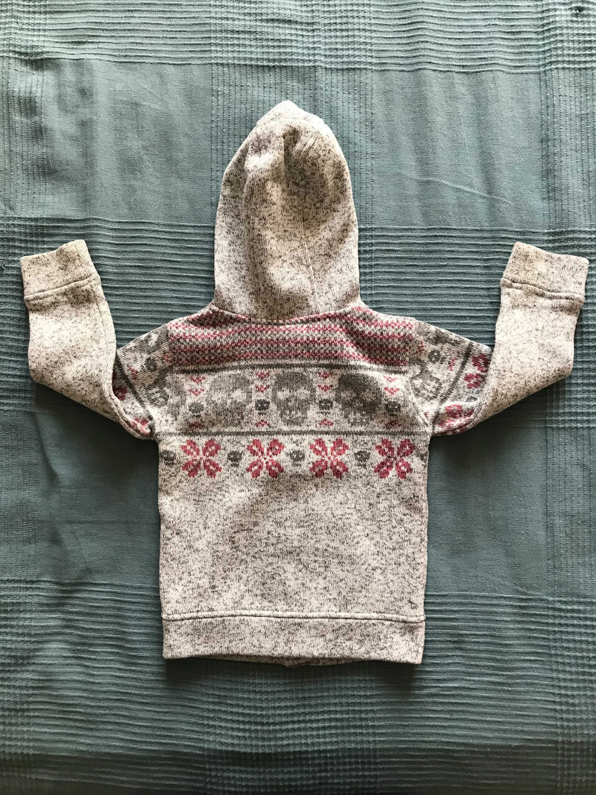 Bluza/sweterek ocieplany z kapturem, rozmiar 98