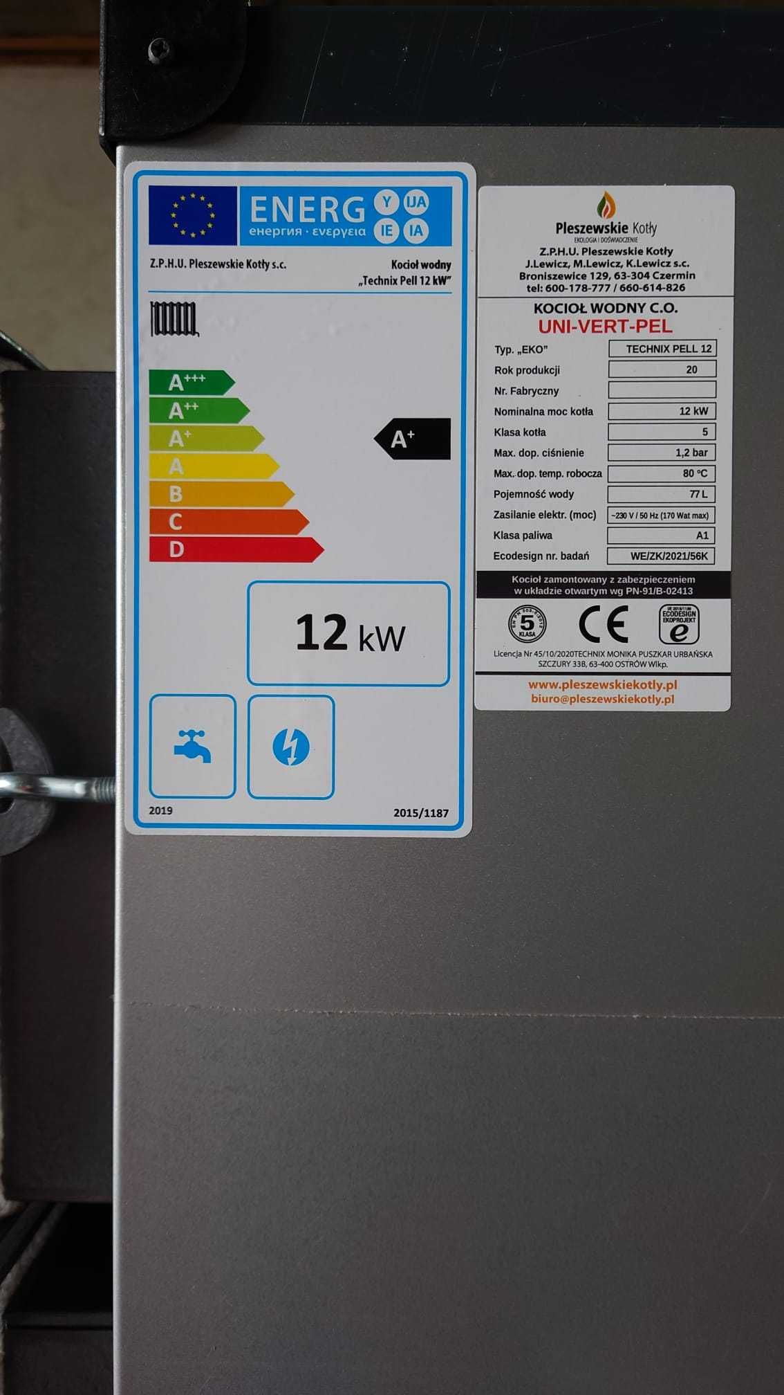 Kocioł z Podajnikiem na Pellet 12kW 5 klasa Dotacja Dostawa Gratis 13