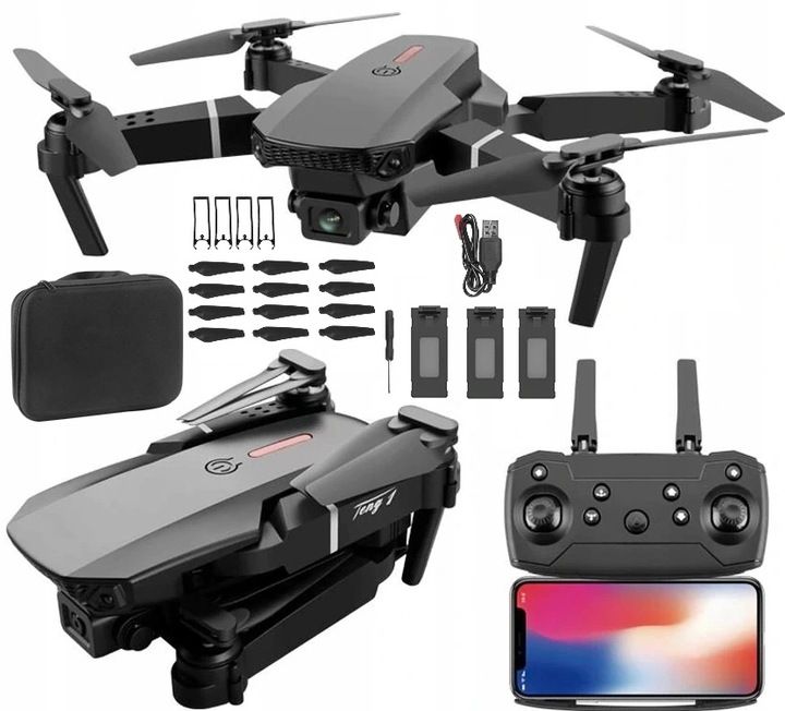 Dron E90 Pro Dwie Kamery Wifi Hd Zabawka Zawis 250m Instrukcja Polska