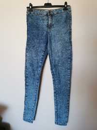 Jeansy dżinsy skinny wysoki stan 36 38 S M vintage retro boho