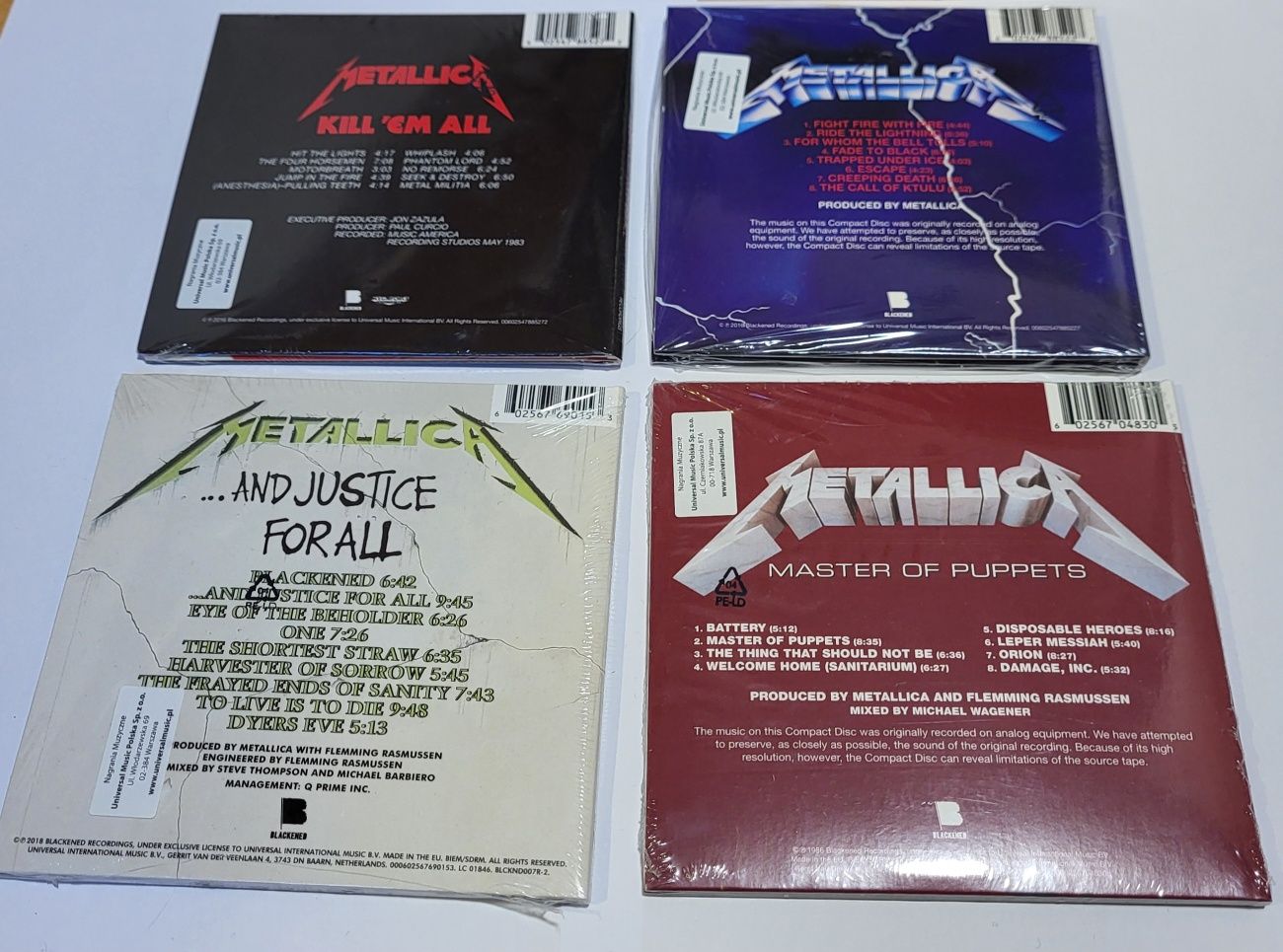 CD Metallica Kill em all Ride the lighting Master of puppets and justi