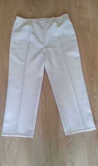 Białe spodnie damskie w dużym rozmiarze na gumce roz. XXL