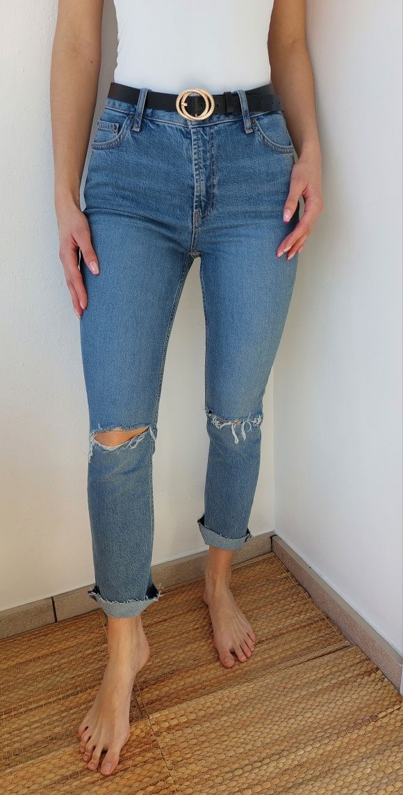 Jeansy spodnie jeansowe mum jeans asos 26/32 S M