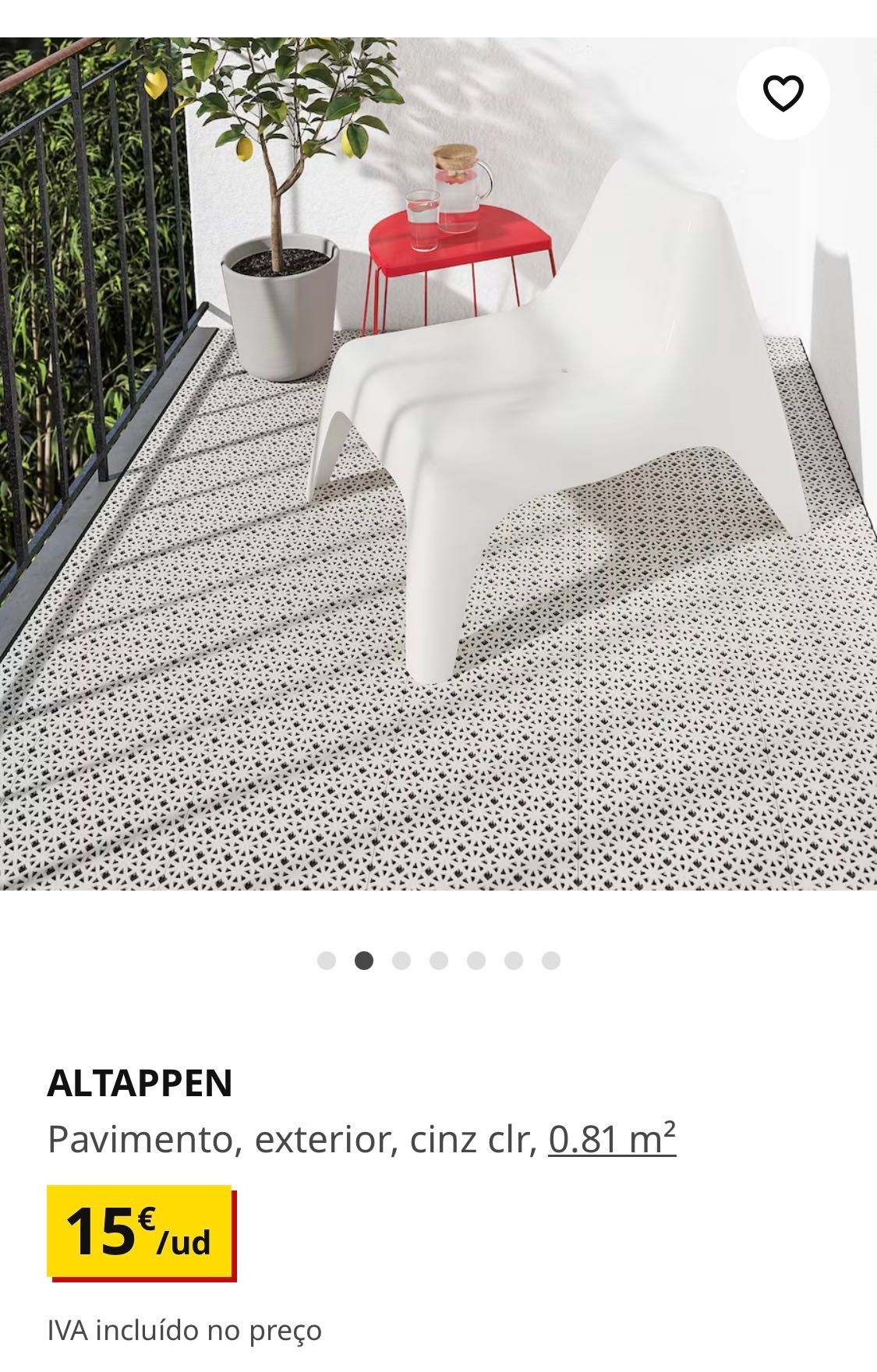 Pavimento exterior Ikea Altappen 2 caixas .