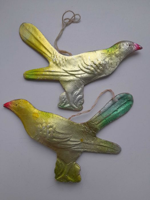 Елочные игрушки из фольгированного 2-D картона времен СССР