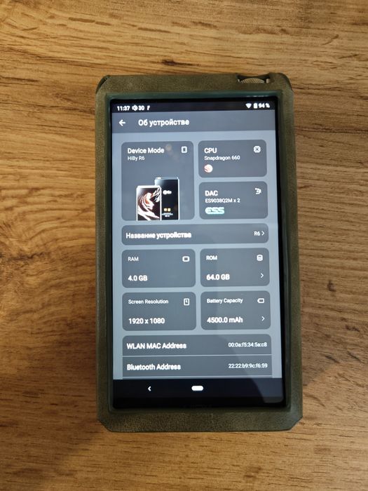 Плеер hiby r6 2020 в идеальном состоянии+ кожаный чехол.