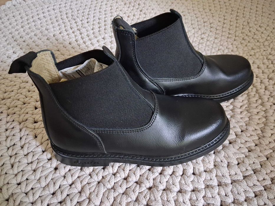 Buty do jazdy konnej jeździeckie skórzane 32 Decathlon czarne