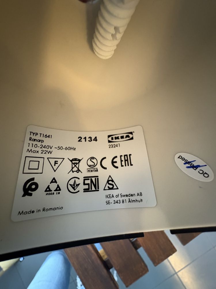 Candeerio suspenso RANARP Ikea. 38cm
