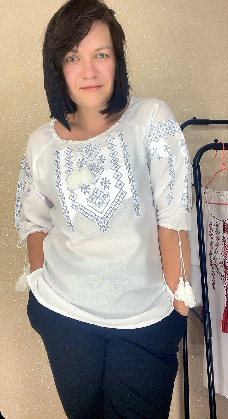 Жіноча вишиванка рукав 3/4