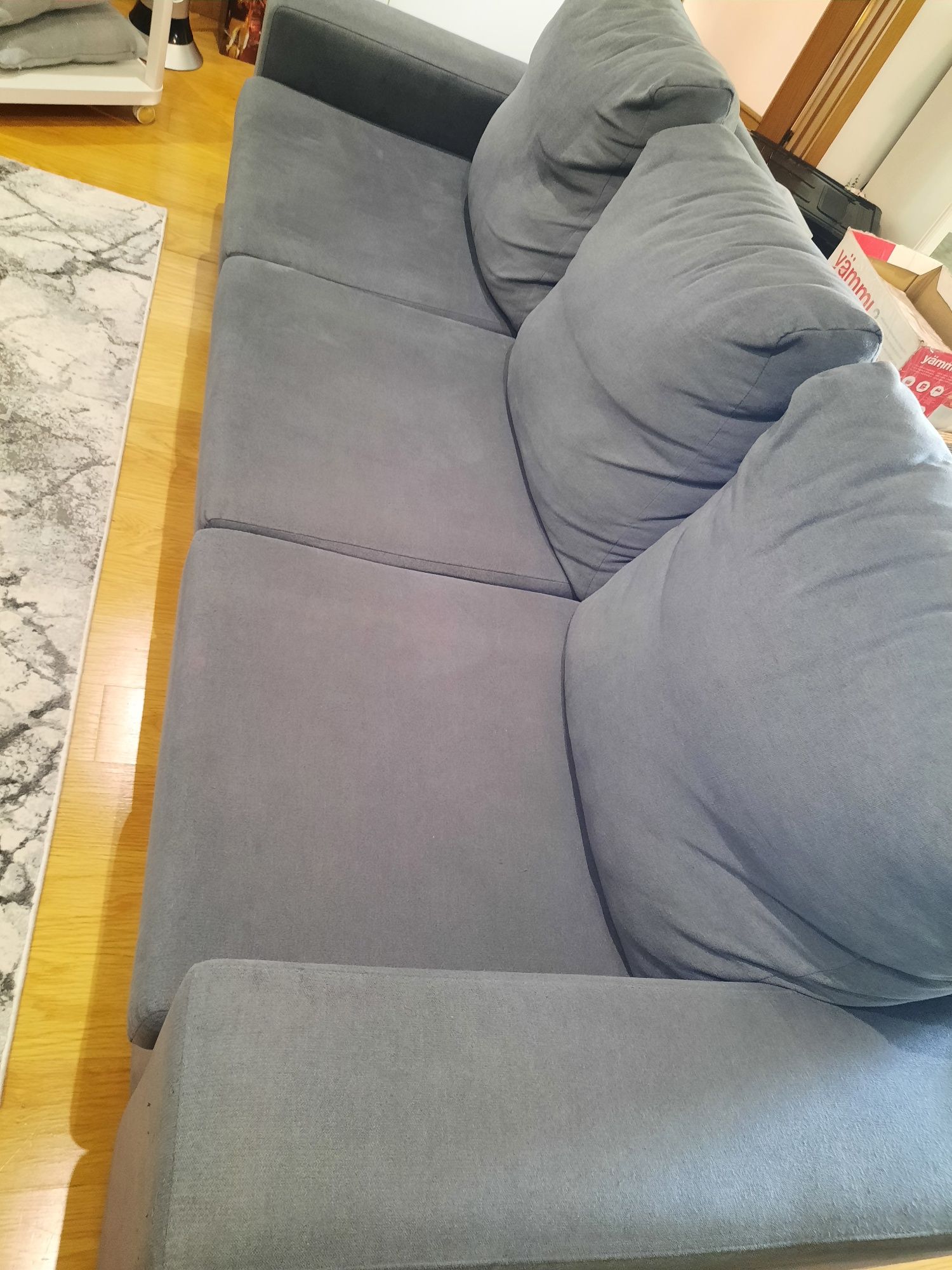 Sofá cama de 3 lugares, cor cinza
