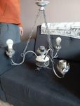Metalowa lampa z okresu prl