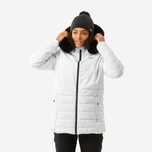 Casaco de ski quente meio-comprido mulher 100 branco