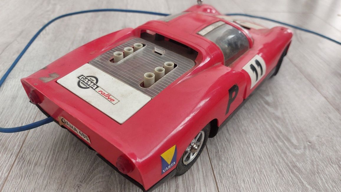 Zabawka auto na kabel Gama Porsche Carrera PRL retro DDR